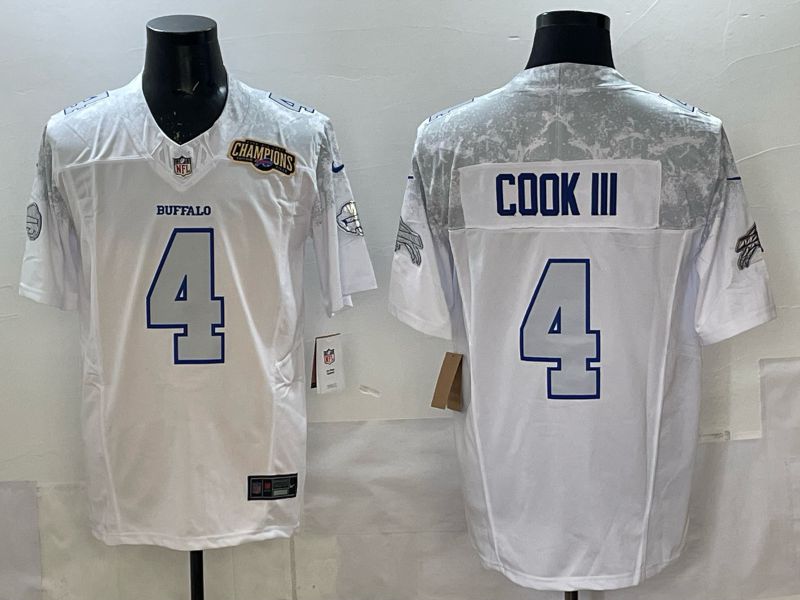 Men 2025 Buffalo Bills #4 Cook iii white 5th generation Throwback Nike Limited NFL Jersey style 07->buffalo bills->NFL Jersey